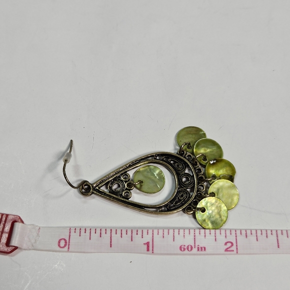 Set of Necklace and Earrings in Green and Antique Gold Color - Picture 5 of 5